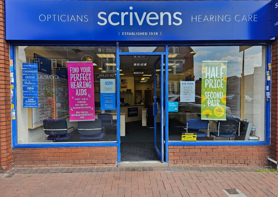 Bearwood Scrivens Opticians and hearing care shop front 1