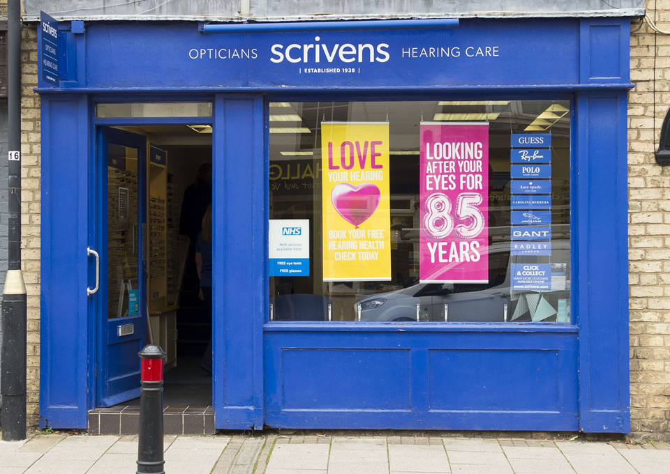 Scrivens opticians and hearing care cottingham shop front 2