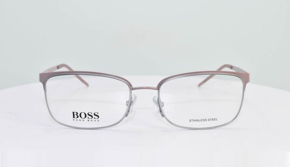 pink framed boss glasses