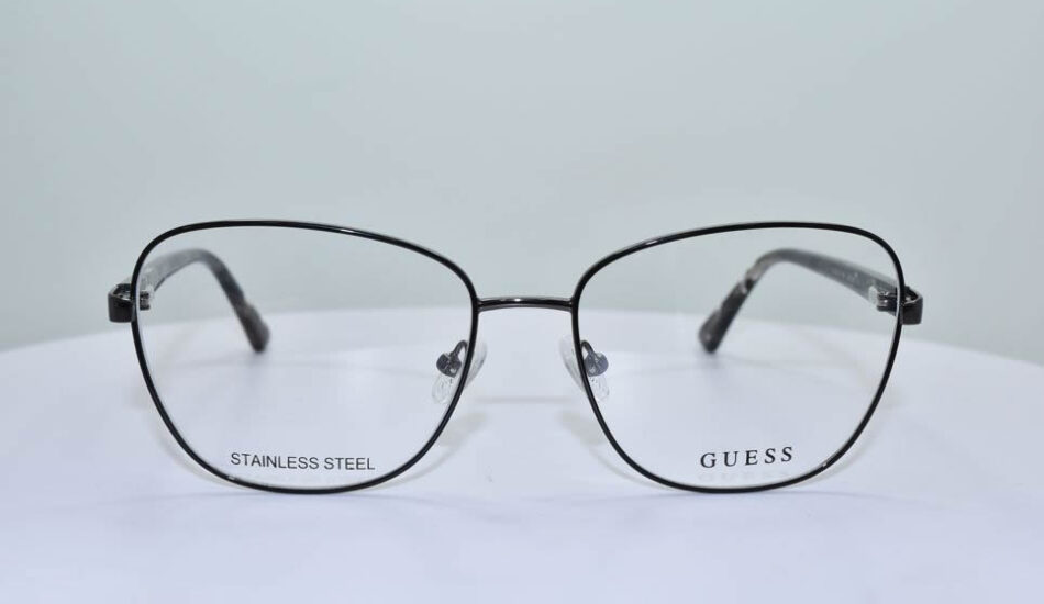 black stainless steel framed GUESS glasses