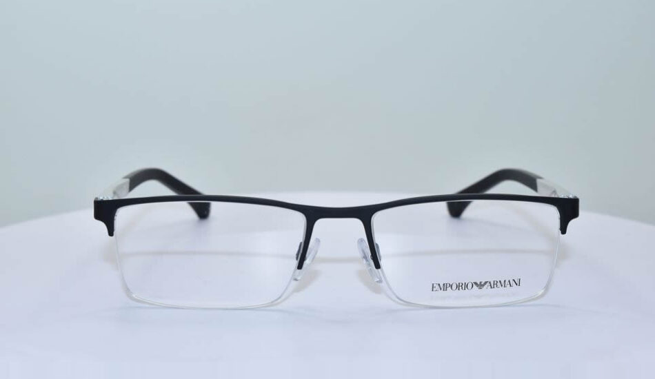 thin black framed emporio armani glasses