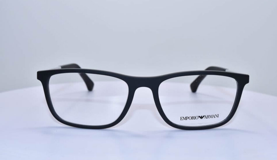 black framed emporio armani glasses