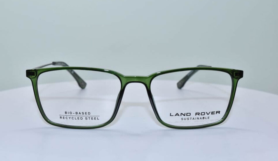 green framed land rover glasses