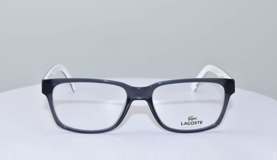 black and white lacoste framed glasses