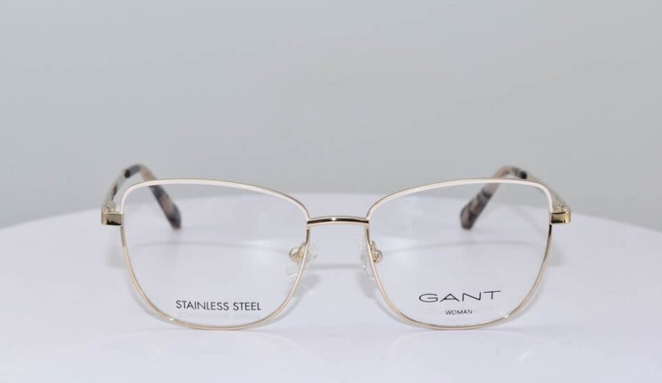 thin gold framed GANT glasses