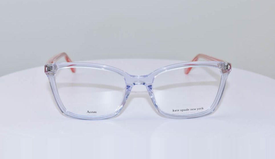 front angle of clear framed glasses