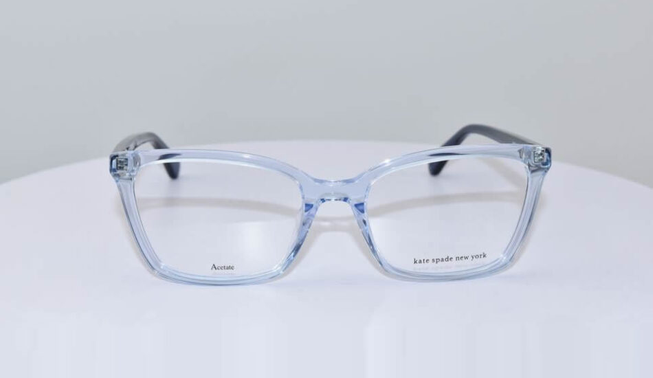 front angle of clear framed glasses