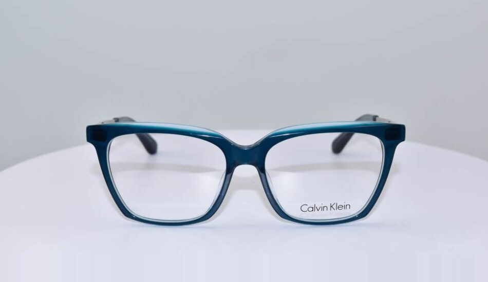calvin klein blue framed glasses