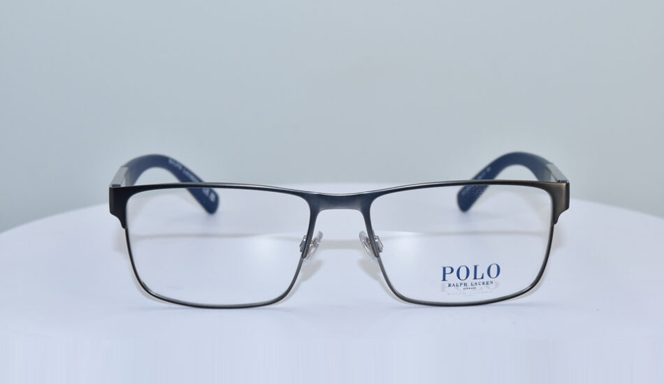 front angle of black thin framed POLO Ralph Lauren glasses