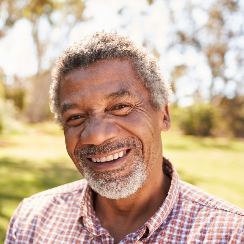Smilling man outdoors