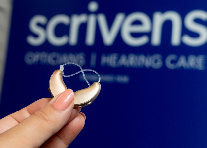 Pair of hearing aids made into the shape of a heart