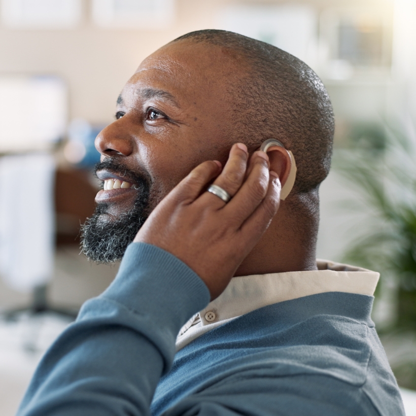 Man with hearing aid