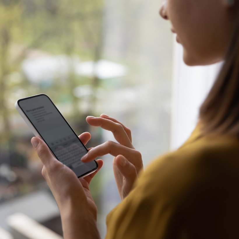 Lady looking at her phone