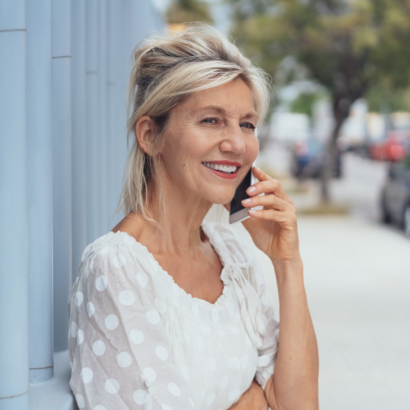 Older lady on her phone